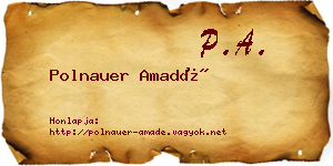 Polnauer Amadé névjegykártya